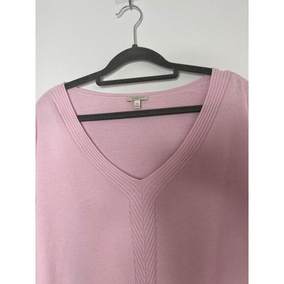 Talbots Plus Women's V-Neck 100% Cotton Lightweight Sweater Pink Size 3X - Picture 4 of 9